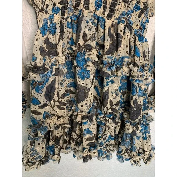 Misa Los Angeles Blue and Brown Floral Mini Dress - Picture 8 of 12
